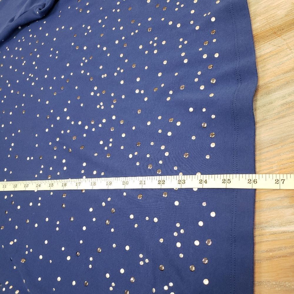 Rebecca Malone Women's L/XL Blue & Silver Beaded Blouse - Picture 6 of 11